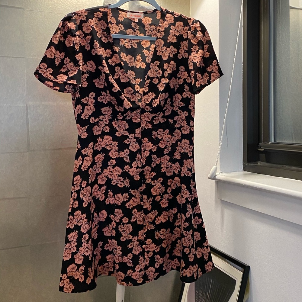 Re:Named floral black and pink dress! #pinkdress